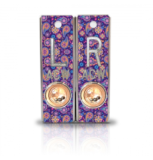 Aluminum Position Indicator X Ray Markers- Purple Paisley Graphic Pattern